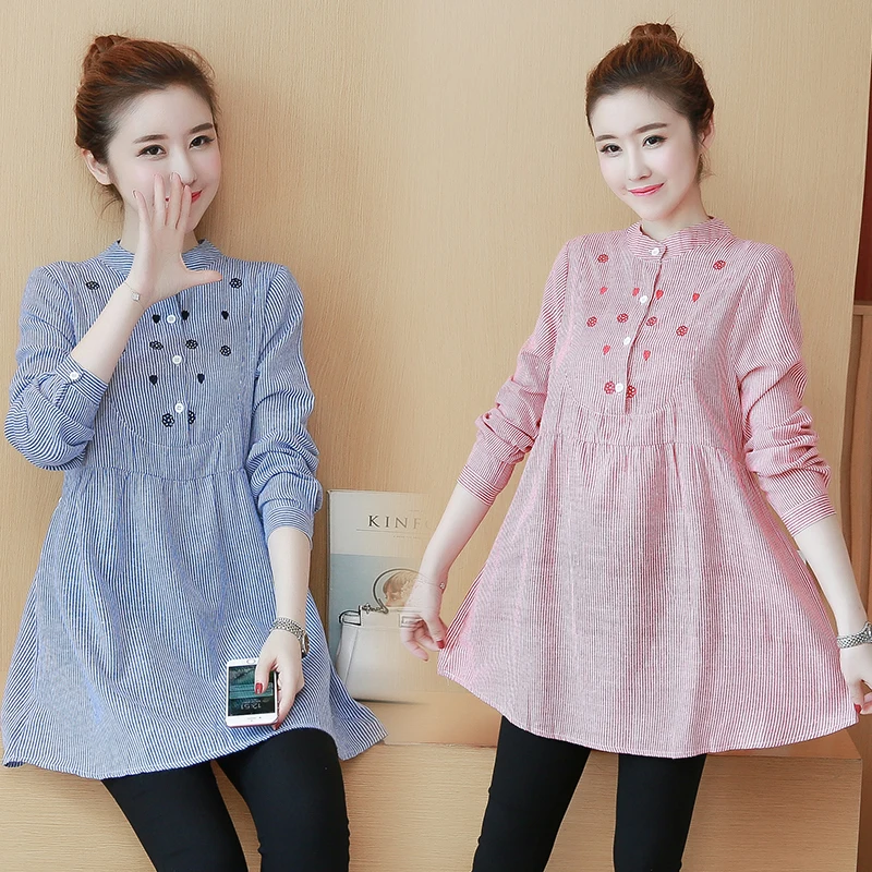 New Maternity Blouses Long-sleeve Cotton Linen Embroider Shirt for Pregnant Women Maternity Clothes Pregnancy Gravida Blouses
New Maternity Blouses Long-sleeve Cotton Linen Embroider Shirt for Pregnant Women Maternity Clothes Pregnancy Gravida Blouses