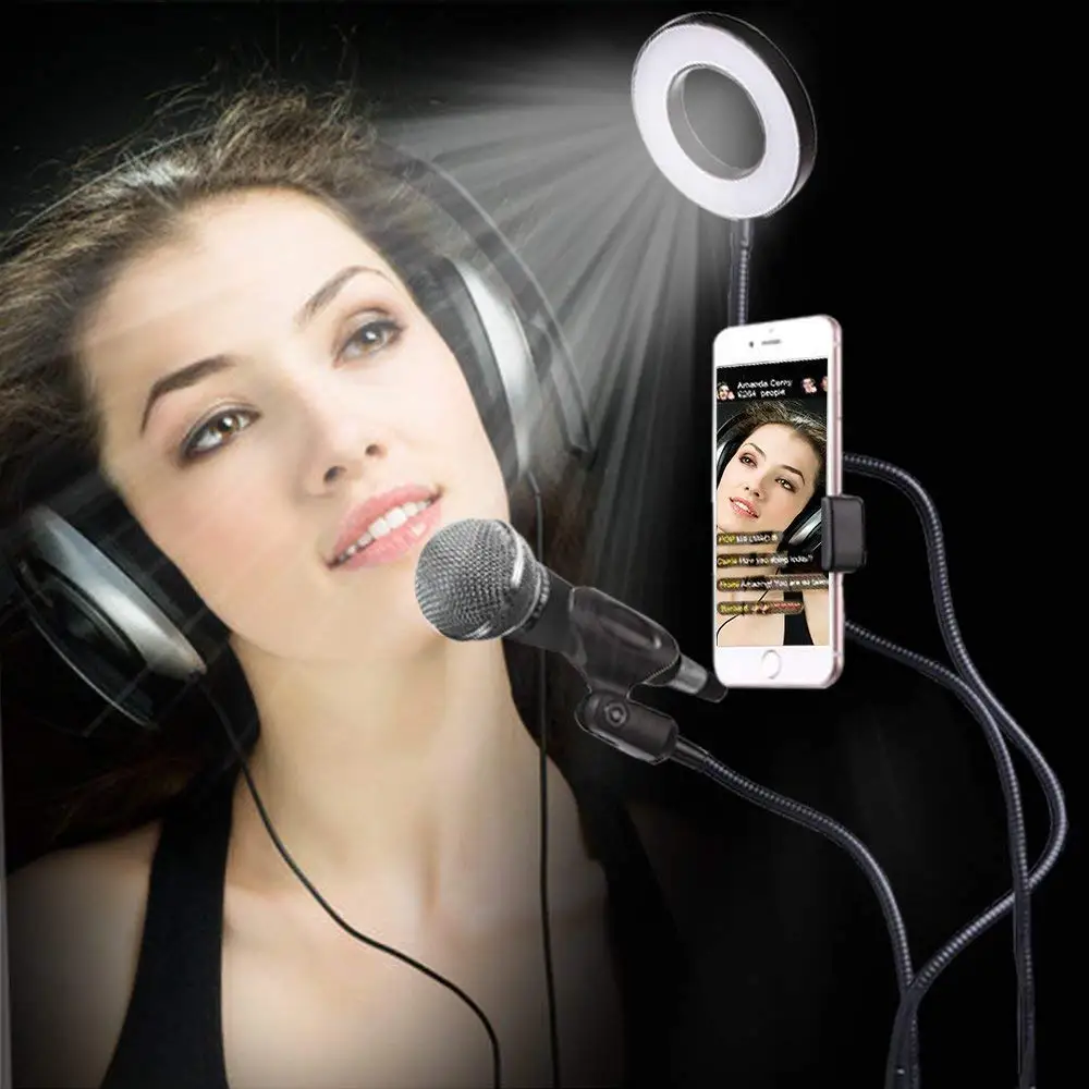 Photo Studio Selfie LED Ring Light with Phone Mobile Stand for Youtube Live Stream Makeup Camera Lamp for iPhone 6 7 Android
Photo Studio Selfie LED Ring Light with Phone Mobile Stand for Youtube Live Stream Makeup Camera Lamp for iPhone 6 7 Android