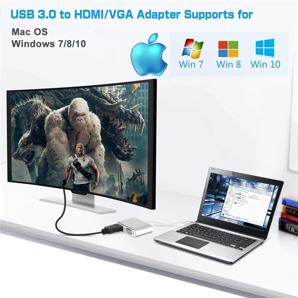 Новинка 5 Гбит/с USB 3 0 к VGA HDMI адаптер Mac OS 1080P видео Графический конвертер для