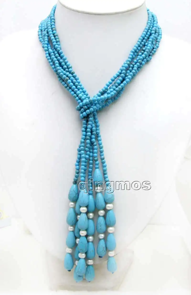 SALE SUPER LONG 45" Light Blue 4mm round Stone 3 Strands NECKLACE-nec5739 Wholesale/retail Free shipping
SALE SUPER LONG 45" Light Blue 4mm round Stone 3 Strands NECKLACE-nec5739 Wholesale/retail Free shipping