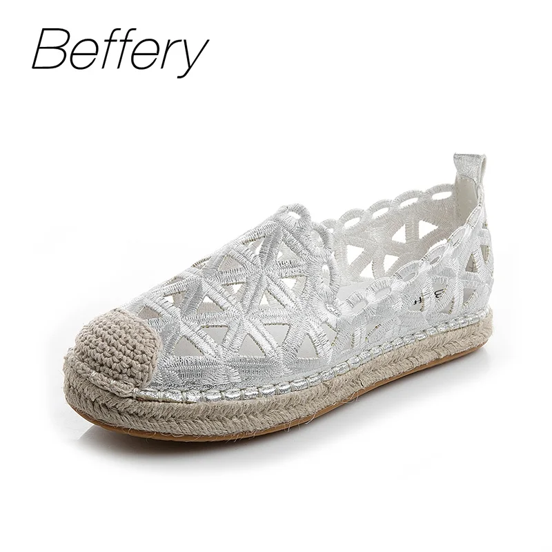 Beffery весенне-летние дамские туфли на плоской подошве слипоны обувь платформе