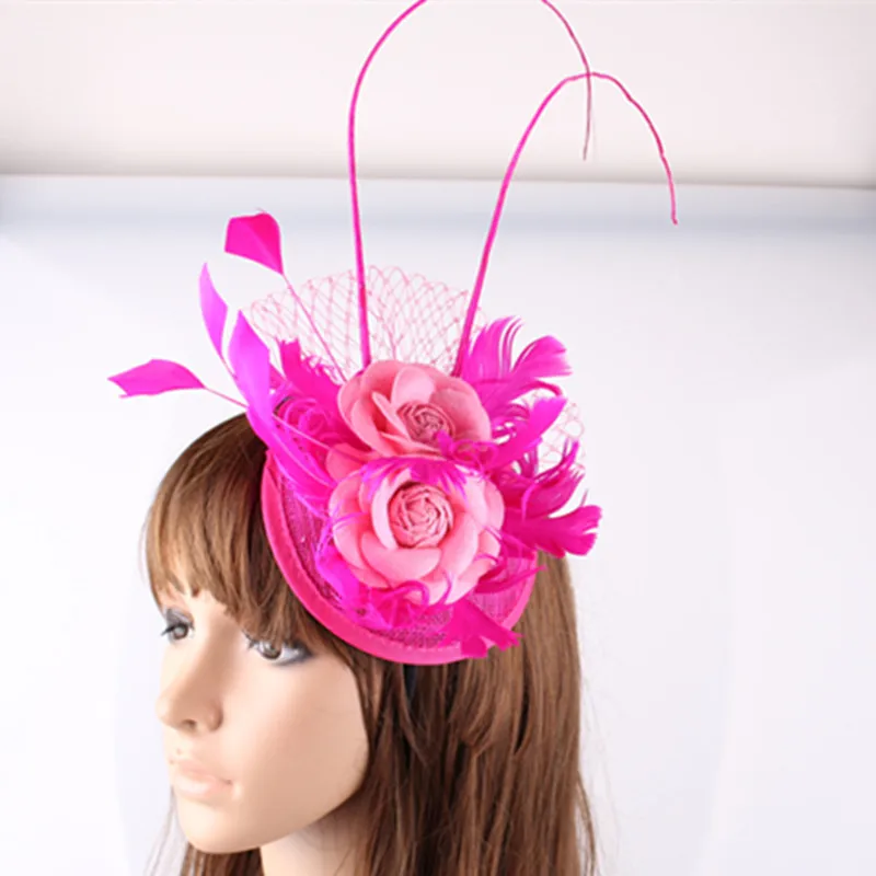 Hot Pink Flower Sinamay Hats With Ostrich Fashion Ladies Fascinators Wedding Hats Bridal Headwear Red Cocktail Hair Accessories
Hot Pink Flower Sinamay Hats With Ostrich Fashion Ladies Fascinators Wedding Hats Bridal Headwear Red Cocktail Hair Accessories