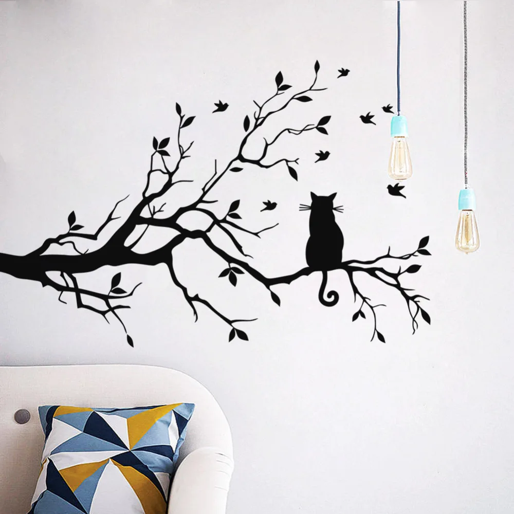 Cat On Tree Branch Birds Vinyl Wall Sticker Wall Art Decorative Stickers,Glass Window Sticker Kitchen Wall Stickers Home Decor
Cat On Tree Branch Birds Vinyl Wall Sticker Wall Art Decorative Stickers,Glass Window Sticker Kitchen Wall Stickers Home Decor