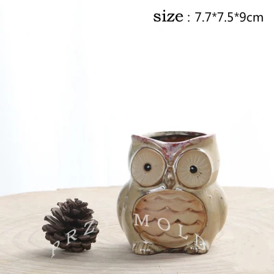 

Silicone Mold 3d Little Owl Handsome Shape Flower Pots Cute Animals Molds Cement Clay Mould Silicone Rubber CIQ,FDA,LFGB,CE / EU