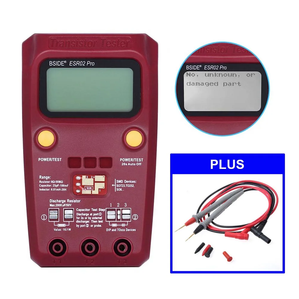 Цифровой транзистор M121 BSIDE ESR02 PRO, тестеры компонентов SMD, измеритель емкости диода, триода, индуктивности
Цифровой транзистор M121 BSIDE ESR02 PRO, тестеры компонентов SMD, измеритель емкости диода, триода, индуктивности