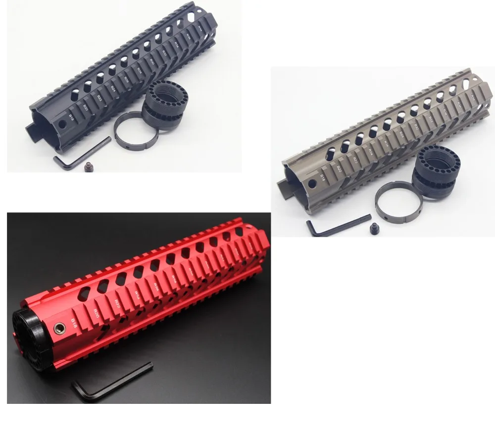 TriRock Red / Black / Tan 10 inch Length Quad Rail Handguard Free Float Rail Mount System Fit .223/5.56 Rifle
TriRock Red / Black / Tan 10 inch Length Quad Rail Handguard Free Float Rail Mount System Fit .223/5.56 Rifle