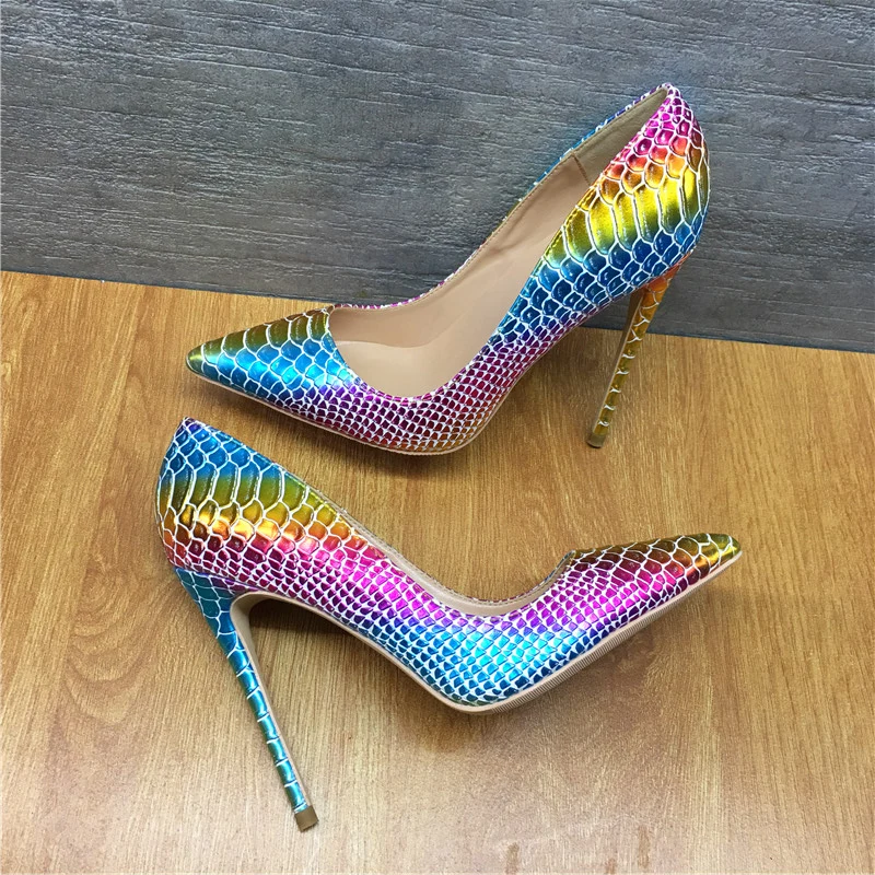 Brand colorful snake pattern high heels 12CM fine with pointed sexy shallow mouth T platform women's shoes party evening shoes
Brand colorful snake pattern high heels 12CM fine with pointed sexy shallow mouth T platform women's shoes party evening shoes