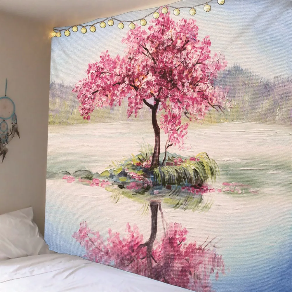 Beautiful scenery painting Wall Hanging Tapestry Printed Pink Floral Tree Bedspread Dorm Cover Beach Towel HomeDecoration
Beautiful scenery painting Wall Hanging Tapestry Printed Pink Floral Tree Bedspread Dorm Cover Beach Towel HomeDecoration