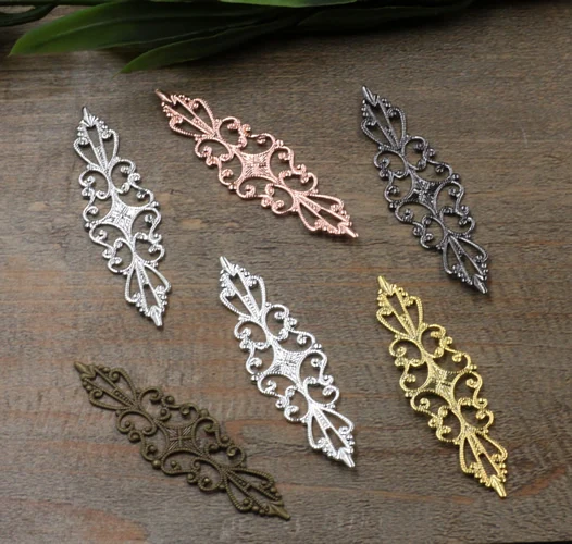 10pcs 15x57mm Plated Copper Hollow Out Long Flowers Piece Filigree Wraps Connectors Charm Findings For Jewelry Making Componnets
10pcs 15x57mm Plated Copper Hollow Out Long Flowers Piece Filigree Wraps Connectors Charm Findings For Jewelry Making Componnets