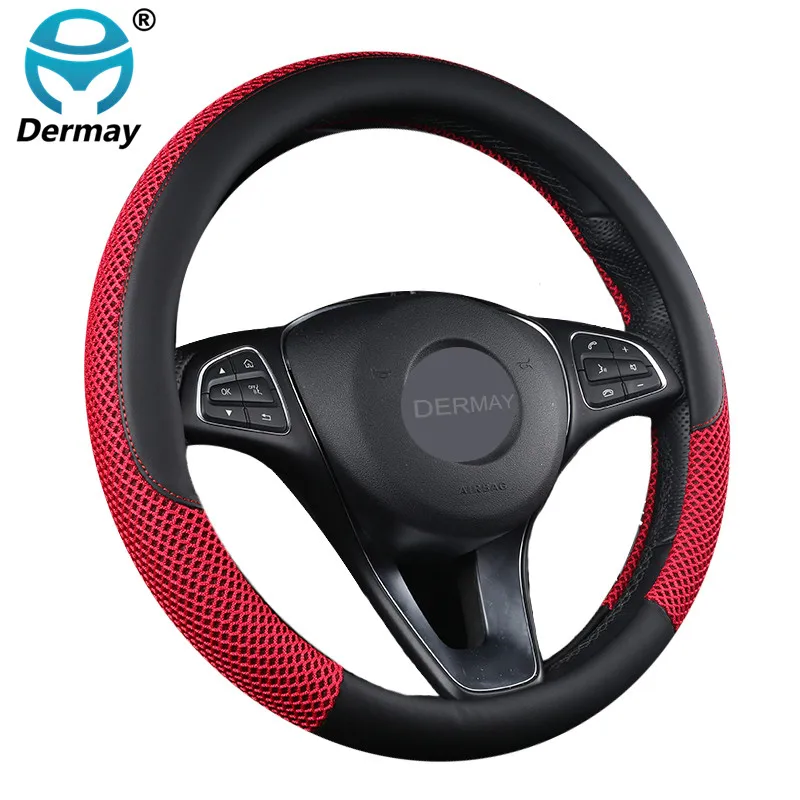 DERMAY Summer Standard Steering Wheel Cover Faux Leather + Ice silk Breathable Non-slip For outer diameter of wheel 37-38cm
DERMAY Summer Standard Steering Wheel Cover Faux Leather + Ice silk Breathable Non-slip For outer diameter of wheel 37-38cm