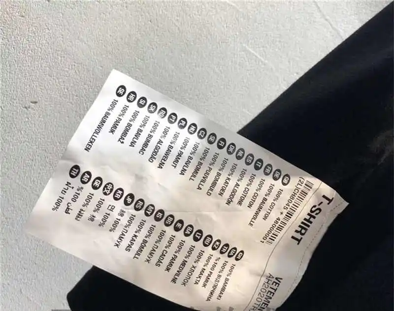 Vetements Logo Embroidery Big Washing Label Outside Women Men T shirts tees Black White Red Blue Oversized Men T shirt Vetements
Vetements Logo Embroidery Big Washing Label Outside Women Men T shirts tees Black White Red Blue Oversized Men T shirt Vetements