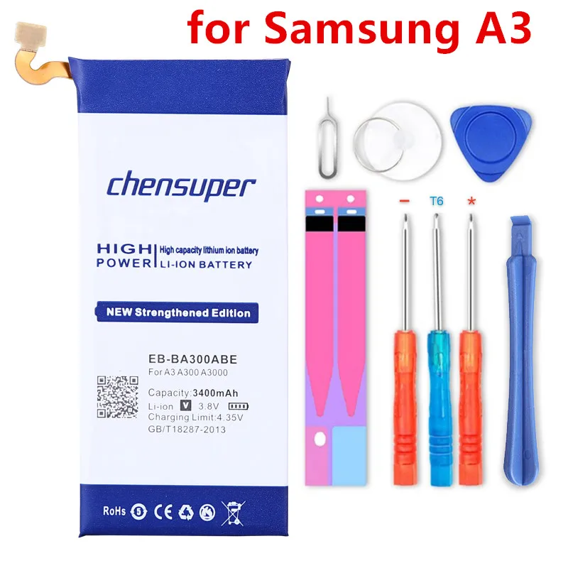 Высококачественный литий-ионный аккумулятор для телефонов Samsung Galaxy A3, A300, A3000, A300X, A300H, A300F, 3400 мач, аккумулятор
Высококачественный литий-ионный аккумулятор для телефонов Samsung Galaxy A3, A300, A3000, A300X, A300H, A300F, 3400 мач, аккумулятор