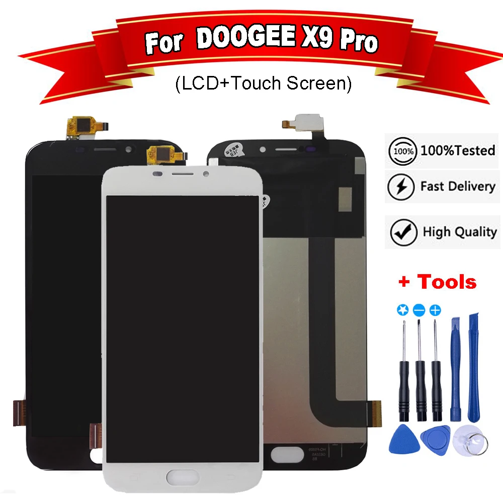 ЖК дисплей и сенсорный экран Для DOOGEE X9 Pro 100% протестированный черный/белый