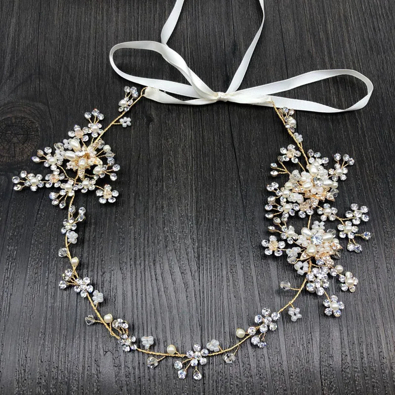 SLBRIDAL Handmade Rose Gold Crystal Rhinestone Pearls Wedding Hair accessories Hair Vine Hairband Bridal Headband Women Jewelry
SLBRIDAL Handmade Rose Gold Crystal Rhinestone Pearls Wedding Hair accessories Hair Vine Hairband Bridal Headband Women Jewelry