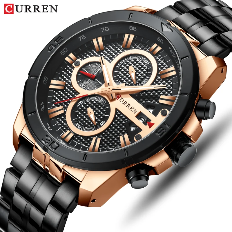 CURREN Brand Luxury Watch Men Fashion Sports Watches Stainless Steel Quartz Wristwatch Chronograph Men's Waterproof Clock
CURREN Brand Luxury Watch Men Fashion Sports Watches Stainless Steel Quartz Wristwatch Chronograph Men's Waterproof Clock
