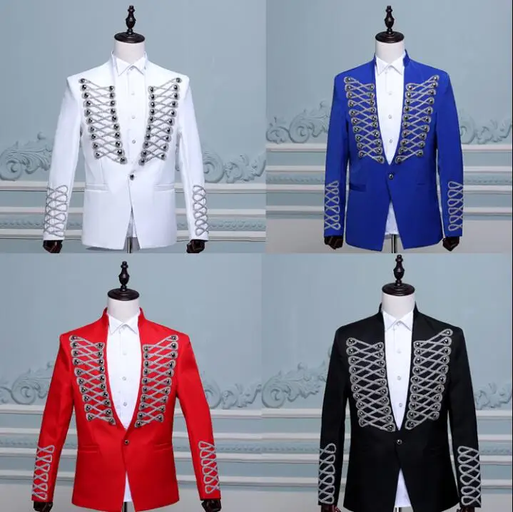 Black red stage novelty rivet buckle blazer men formal dress latest coat pant designs suit men dance trouser suits for men's
Black red stage novelty rivet buckle blazer men formal dress latest coat pant designs suit men dance trouser suits for men's