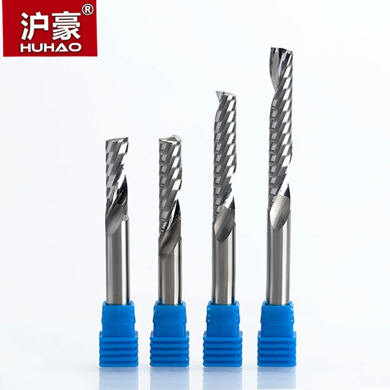 

HUHAO 1pc 8mm Single Flute Spiral Cutter 3A TOP Qualit CNC Router bits for wood Acrylic PVC MDF End Mill Carbide Milling Cutters