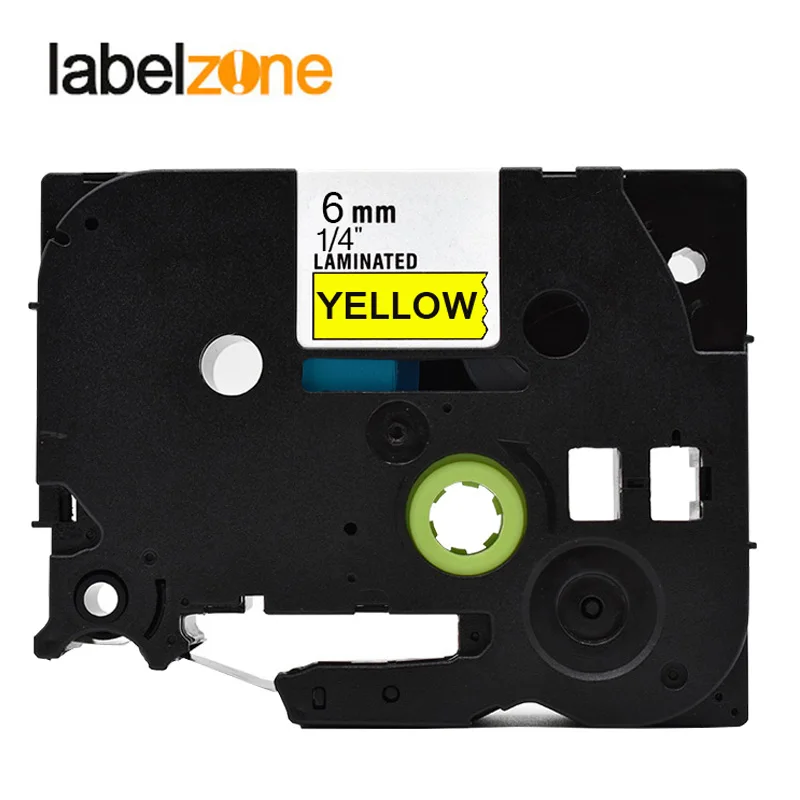 

6mm Black on yellow tze611 Compatible Brother p-touch printers tze-611 tz611 tz-611 tz tze 611 label tape ribbon for ptouch 6mm