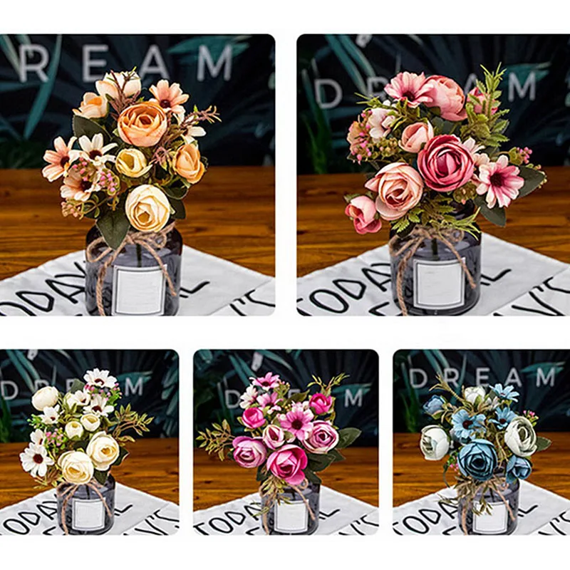 12 flower heads Vintage Silk Flower European Artificial Fall Vivid Peony Fake Leaf for DIY Wedding Home Party Decoration
12 flower heads Vintage Silk Flower European Artificial Fall Vivid Peony Fake Leaf for DIY Wedding Home Party Decoration