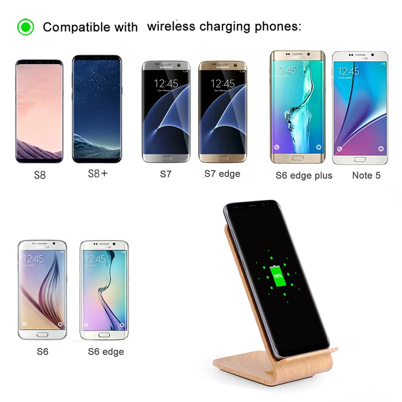 Gourde Qi Беспроводное зарядное устройство 10 Вт зарядная док-станция для iPhone 8