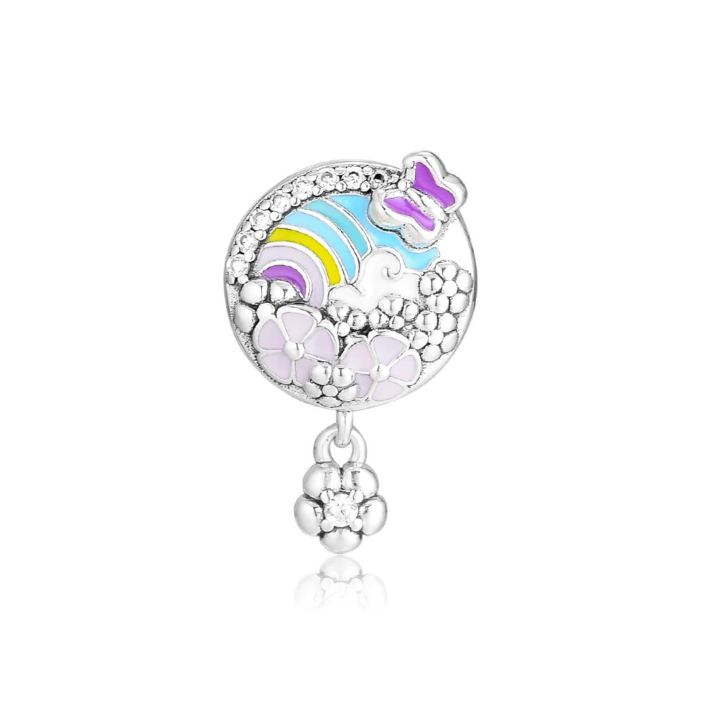 

CKK Flower Colour Story Beads Charms 925 Sterling Silver For Jewelry Making Fits Pandora Bracelet Charm Bead Kralen Berloque