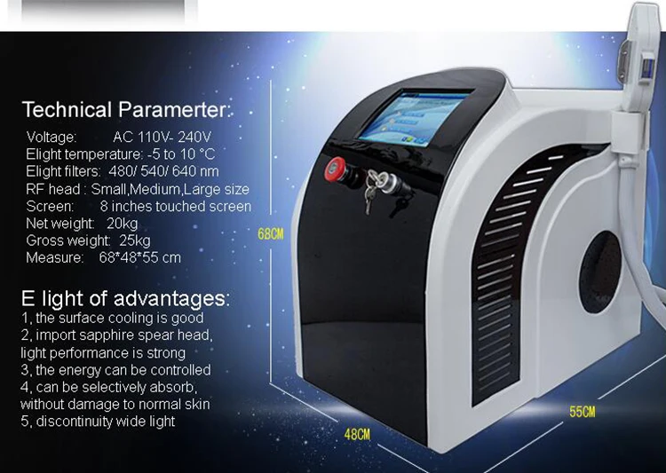 New arrival Elight OPT SHR E-Light IPL Laser Permanent Hair Removal/Skin Rejuvenation/Pigmentation/Vascular/Acne Removal Machine
New arrival Elight OPT SHR E-Light IPL Laser Permanent Hair Removal/Skin Rejuvenation/Pigmentation/Vascular/Acne Removal Machine