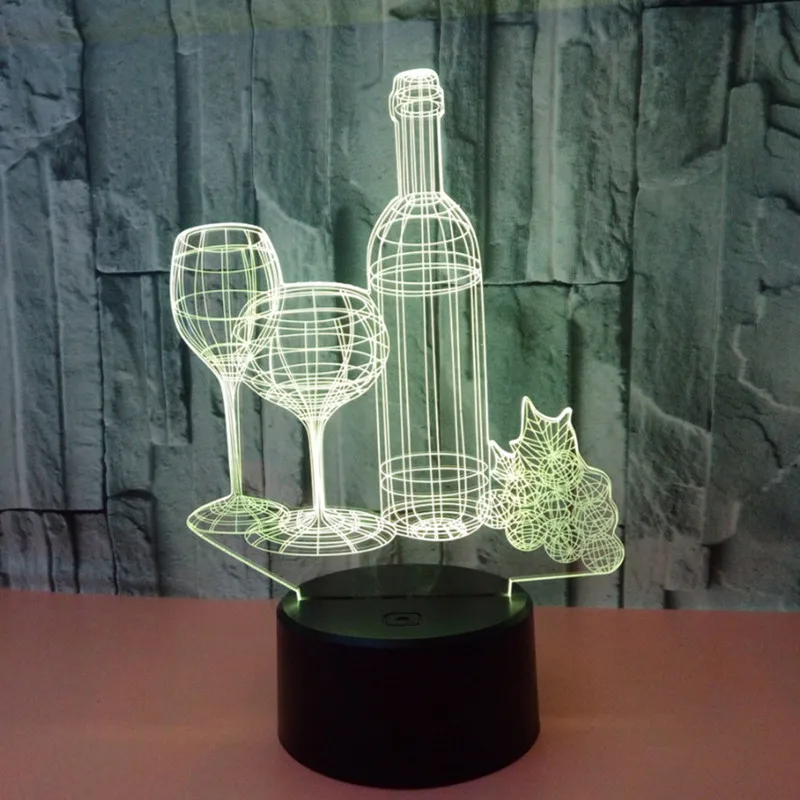 Красочный сенсорный светодиодный ночник 3d иллюзия USB атмосфера настольная лампа