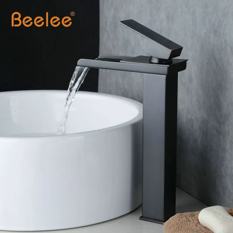 Beelee BL0510BH Deck Mounted Waterfall Brass Oil Rubbed Bronze Black Bathroom Vessel Sink Mixer Faucet - Black Mixer Tap
Beelee BL0510BH Deck Mounted Waterfall Brass Oil Rubbed Bronze Black Bathroom Vessel Sink Mixer Faucet - Black Mixer Tap