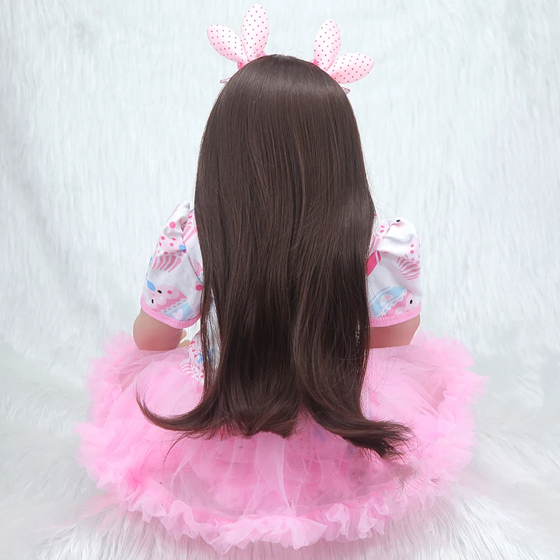 New fiery fashion 22" Silicone vinyl long hair cotton body newborn reborn doll menina de silicone Best Surprise gift
New fiery fashion 22" Silicone vinyl long hair cotton body newborn reborn doll menina de silicone Best Surprise gift