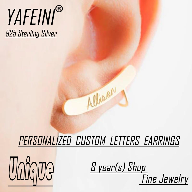 YAFEINI Brand Fine Jewelry Unique Custom Engraved Letter Name Earrings 925 Sterling Silver Gift Box
YAFEINI Brand Fine Jewelry Unique Custom Engraved Letter Name Earrings 925 Sterling Silver Gift Box