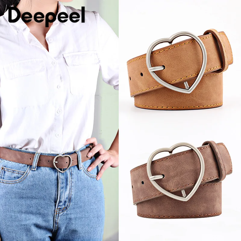 Deepeel 1/3pcs 3.5X103cm Designer Belt Women High-quality Faux Frosted Leather Metal Heart Pin Buckle Belt Jeans Shirt Accessory
Deepeel 1/3pcs 3.5X103cm Designer Belt Women High-quality Faux Frosted Leather Metal Heart Pin Buckle Belt Jeans Shirt Accessory
