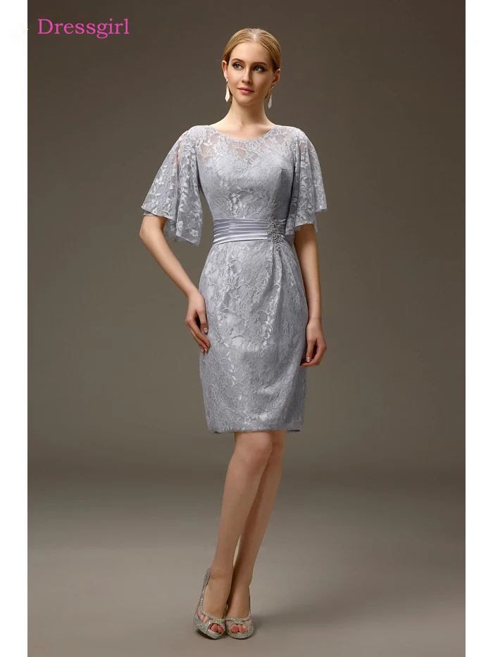 Silver Mother Of The Bride Dresses Sheath Half Sleeves Lace Plus Size Short Elegant Groom Mother Dresses Wedding
Silver Mother Of The Bride Dresses Sheath Half Sleeves Lace Plus Size Short Elegant Groom Mother Dresses Wedding