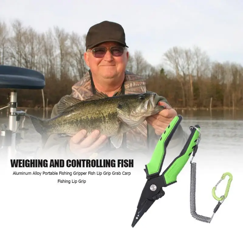 New Aluminum Alloy Self-locking Green Fishing Pliers Hooks Remover Fishing Tackle High Quality Fishing Tool