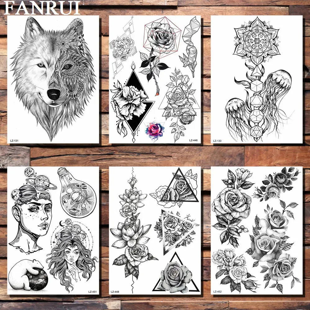 FANRUI Geometric Triangle Rose Flower Tattoos Temporary Lotus Chain Arm Neck Tattoo Sticker For Women Body Art Henna Tatoo Paper
FANRUI Geometric Triangle Rose Flower Tattoos Temporary Lotus Chain Arm Neck Tattoo Sticker For Women Body Art Henna Tatoo Paper