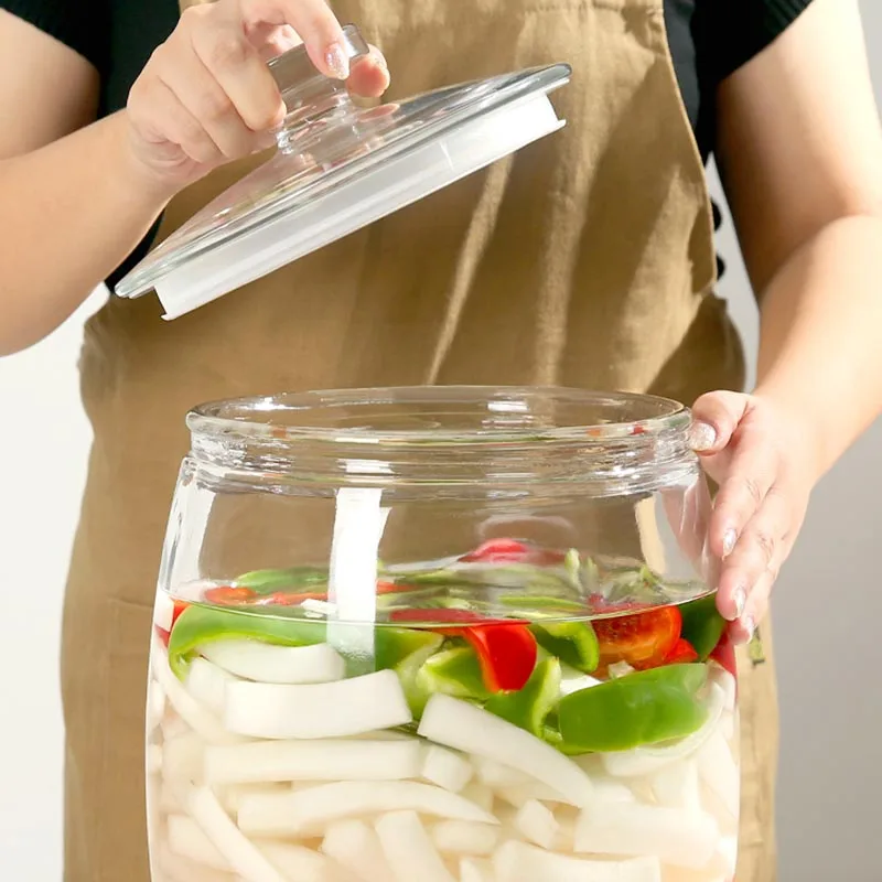 New Design Transparent Glass Storage Jar Household Pickle Bottles Night Stains Pickled Cabbage Sealed Container Food Holder Gift
New Design Transparent Glass Storage Jar Household Pickle Bottles Night Stains Pickled Cabbage Sealed Container Food Holder Gift