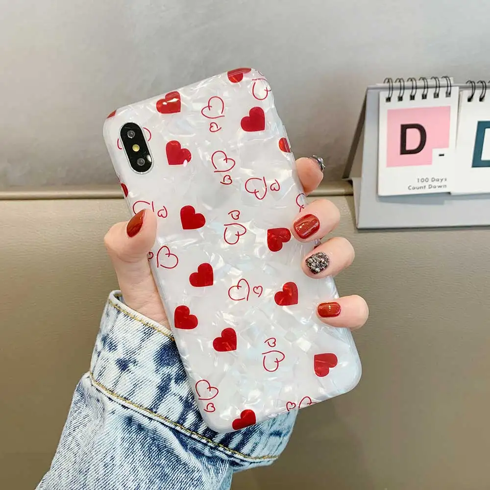 Чехол для телефона Boucho Love Heart Shape iphone XS MAX XR X мягкие чехлы телефонов 6 6s 7 8 Plus Модный