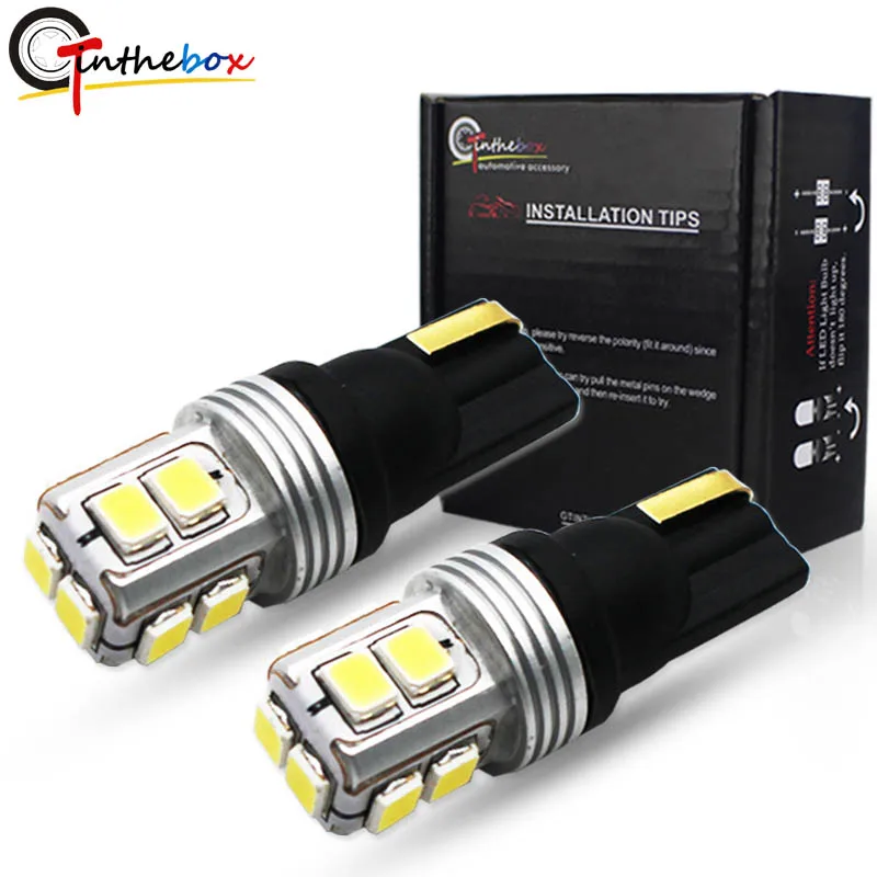 

Gtinthebox T10 Led Car Light T10 W5W Bulb Canbus 168 194 Lamp LED For Cars Number Plate Clearance Backup Reverse Light white red