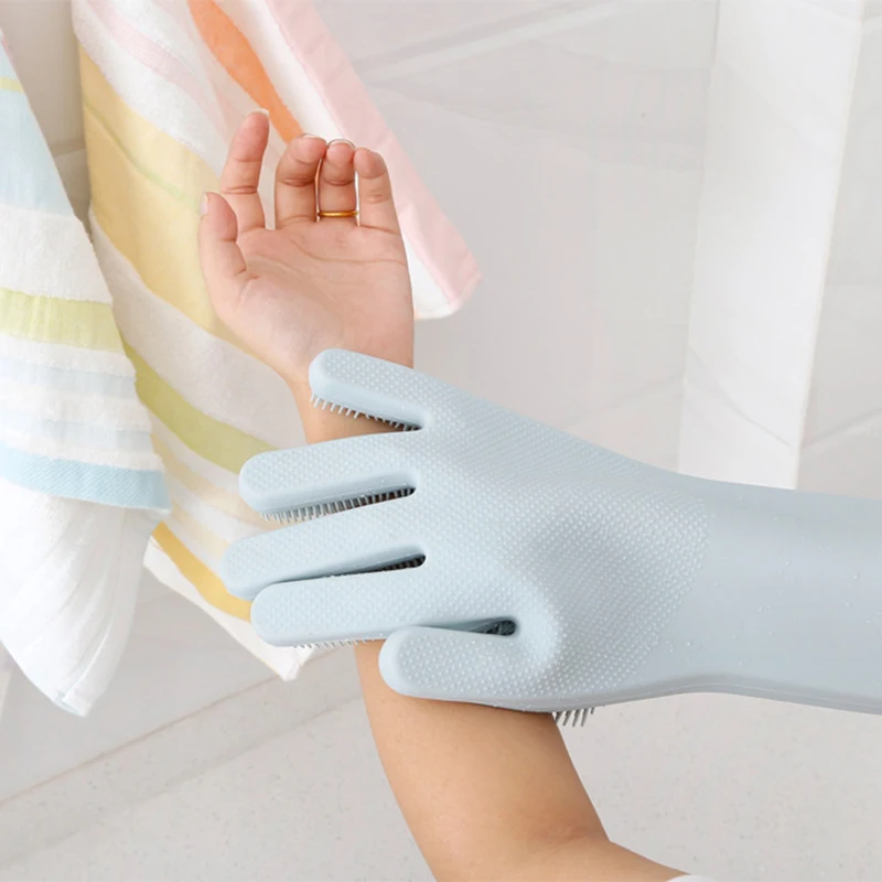 Волшебные силиконовые перчатки для чистки пара скруббер резиновых пылевых