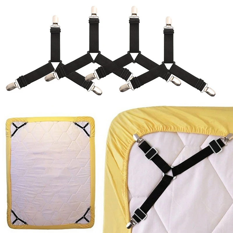 4PCS/Set Adjustable Bed Fitted Sheet Straps Suspenders Gripper Holder Bed Sheet Clip Mattress Fastener Clips Clippers Kit
4PCS/Set Adjustable Bed Fitted Sheet Straps Suspenders Gripper Holder Bed Sheet Clip Mattress Fastener Clips Clippers Kit