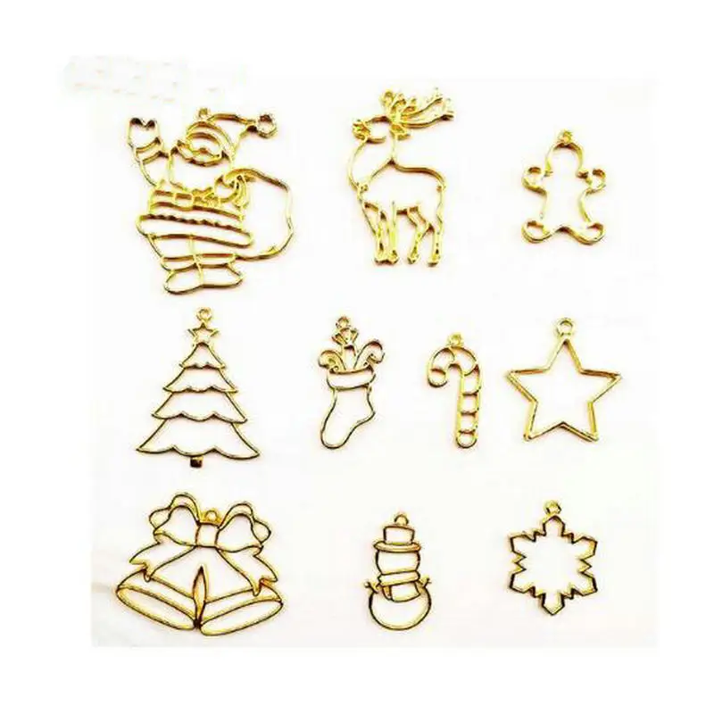 10pcs mix New Year Jewelry Pendant Accessories DIY Merry Christmas Decor Metal Frame Handmade UV Resin Charms Open Bezels Art
10pcs mix New Year Jewelry Pendant Accessories DIY Merry Christmas Decor Metal Frame Handmade UV Resin Charms Open Bezels Art