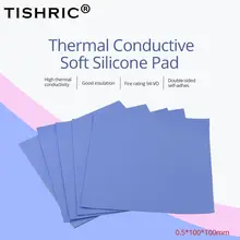 TISHRIC 0.5mm Thermal Pad Adhesive GPU CPU Conductive Silicone Pads Heatsink Radiator Cooling Heat Sink Cooler Pc Laptop