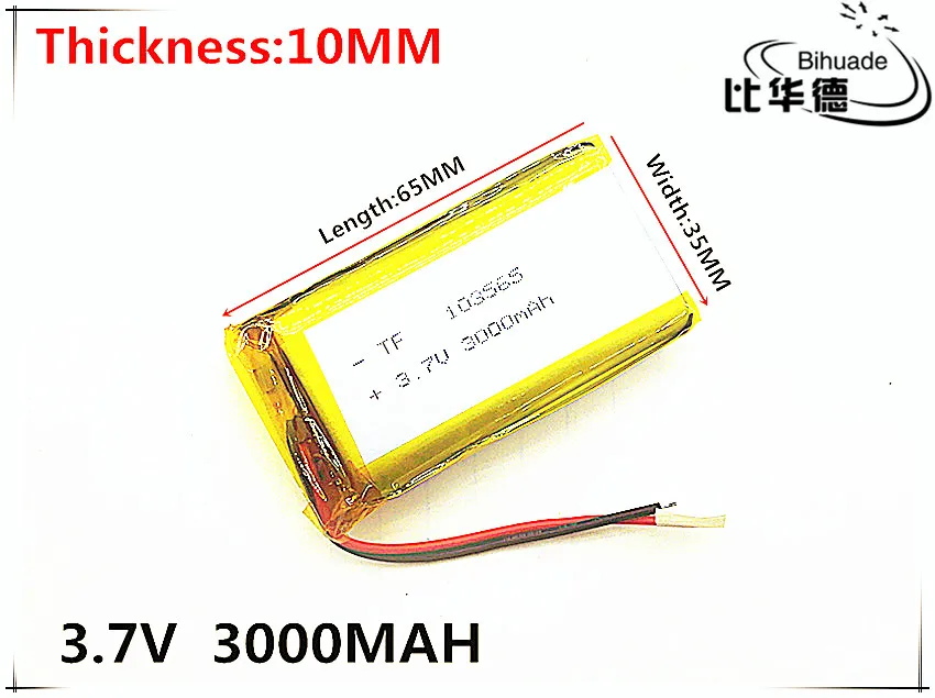 SD 3.7V 3000mAh 103565 Lithium Polymer LiPo Rechargeable Battery ion cells For Mp3 Mp4 Mp5 DIY PAD DVD E-book bluetooth headset
SD 3.7V 3000mAh 103565 Lithium Polymer LiPo Rechargeable Battery ion cells For Mp3 Mp4 Mp5 DIY PAD DVD E-book bluetooth headset