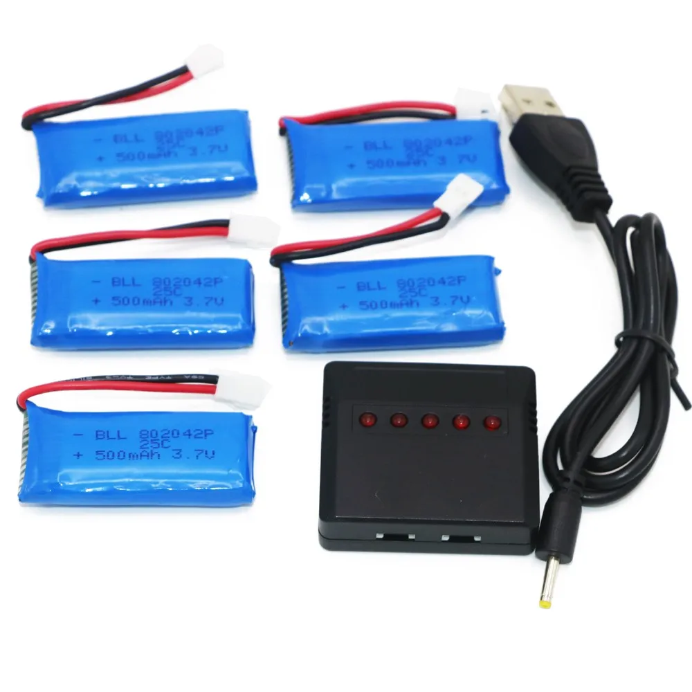Rc lipo Battery 5pcs 3.7V 500mAh 25c Upgrade Battery & X5 USB Charger for Hubsan H107L H107C H107D X5C X5SC Jxd385 RC Drone
Rc lipo Battery 5pcs 3.7V 500mAh 25c Upgrade Battery & X5 USB Charger for Hubsan H107L H107C H107D X5C X5SC Jxd385 RC Drone