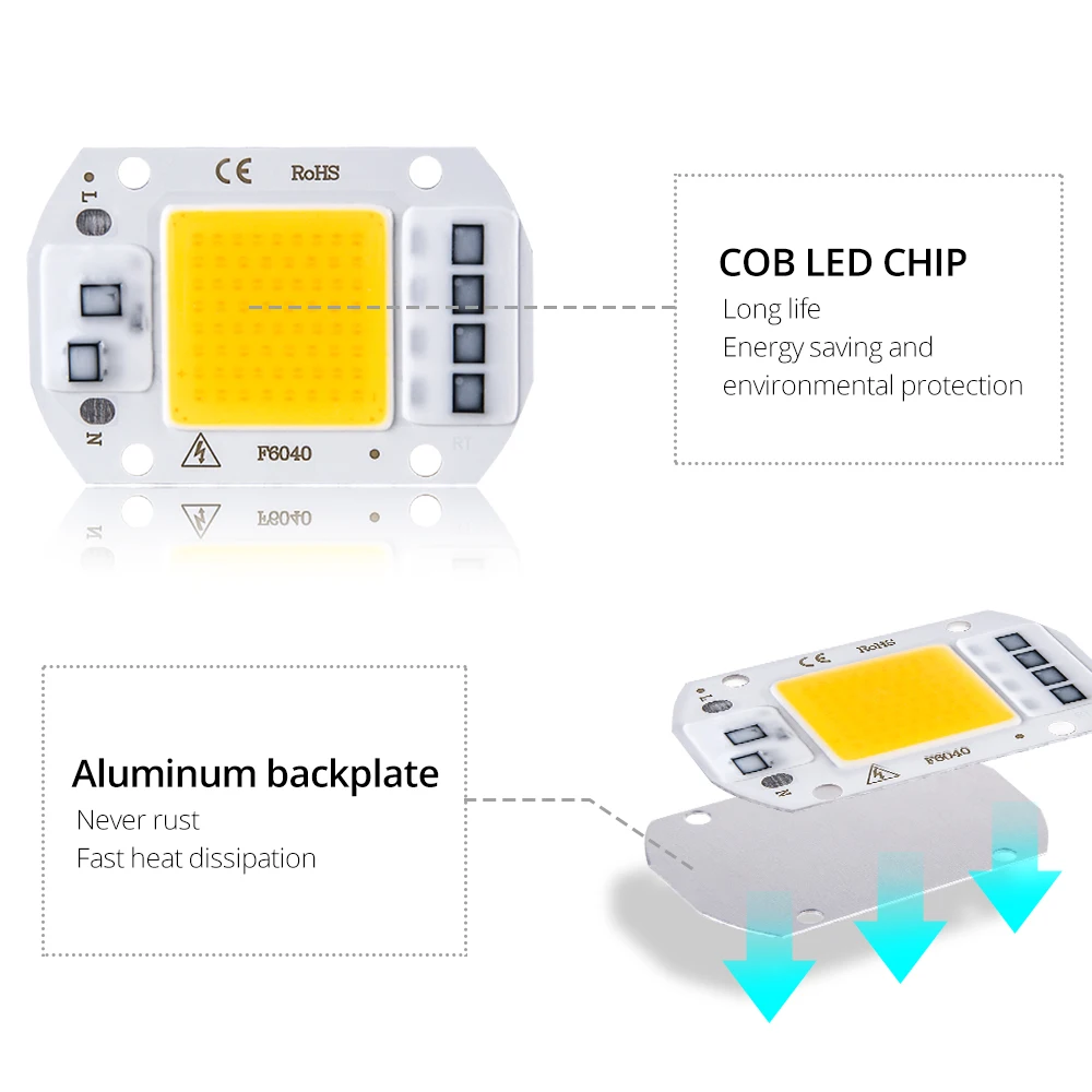20W 30W 50W COB LED Chip Lamp 110V 220V LED Diode Array Matrix Smart IC High Power Spotlight Floodlight Source No Flicker
20W 30W 50W COB LED Chip Lamp 110V 220V LED Diode Array Matrix Smart IC High Power Spotlight Floodlight Source No Flicker