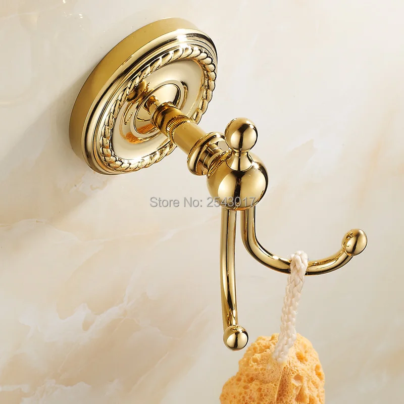 Clothes Hooks Golden Brass Finish Luxury High Quality Bathroom Accessories European Robe Hook ZR2104
Clothes Hooks Golden Brass Finish Luxury High Quality Bathroom Accessories European Robe Hook ZR2104