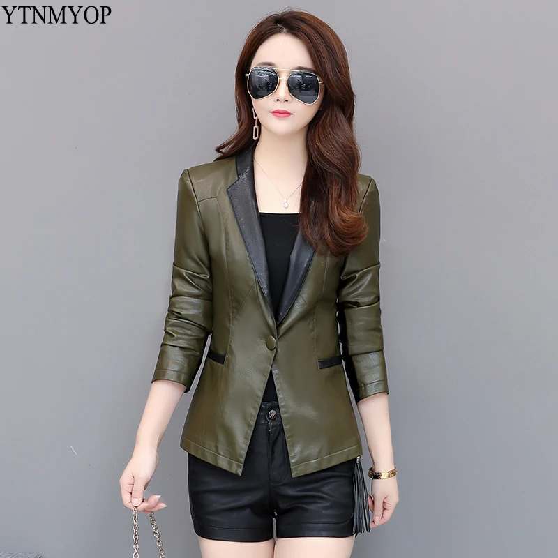 YTNMYOP Leather Coat Women Slim One Button Blazer Female Spring Autumn Suit Jacket Outerwear Army Green Leather Tops 4XL
YTNMYOP Leather Coat Women Slim One Button Blazer Female Spring Autumn Suit Jacket Outerwear Army Green Leather Tops 4XL