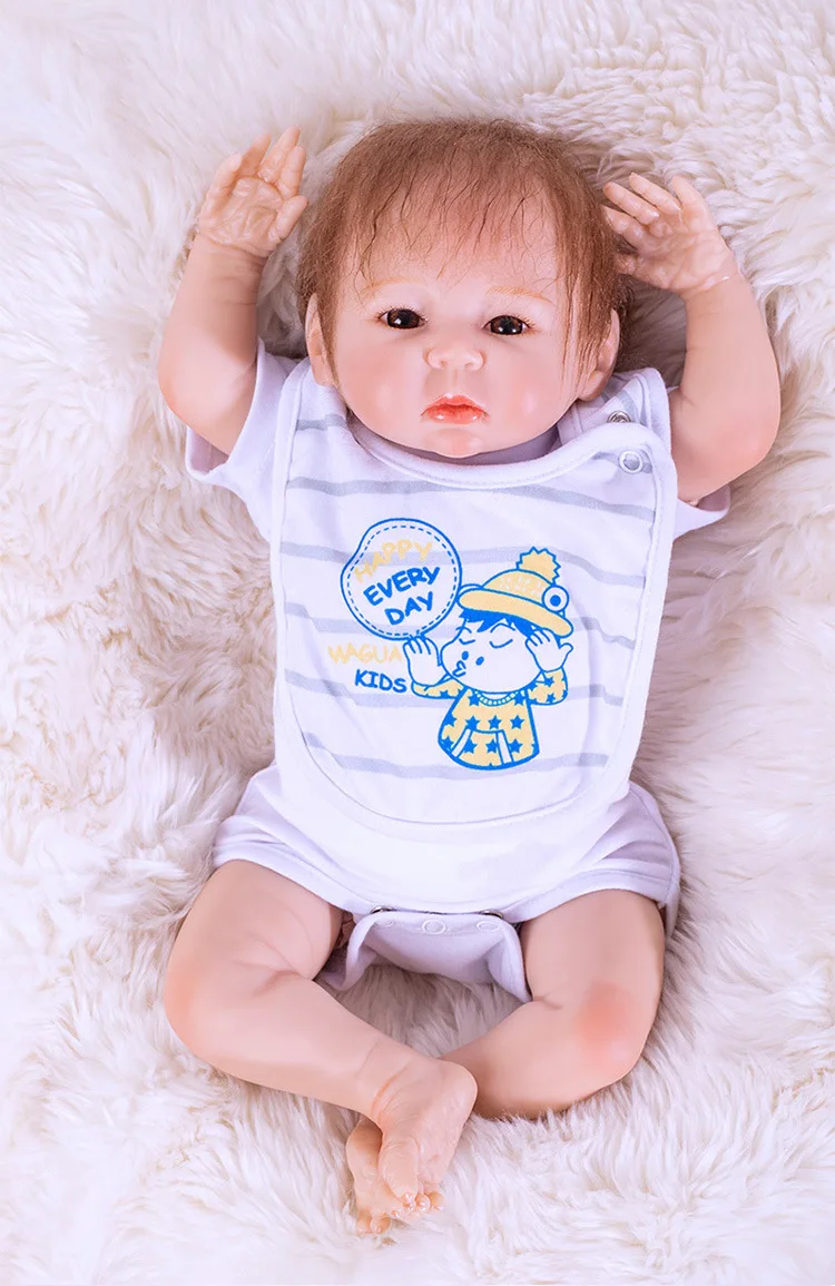 18'' New born Baby Dolls Lifelike Silicone Reborn Baby doll toy Vinyl body Wear bebe Infant Clothes Truly Kids Playmates
18'' New born Baby Dolls Lifelike Silicone Reborn Baby doll toy Vinyl body Wear bebe Infant Clothes Truly Kids Playmates
