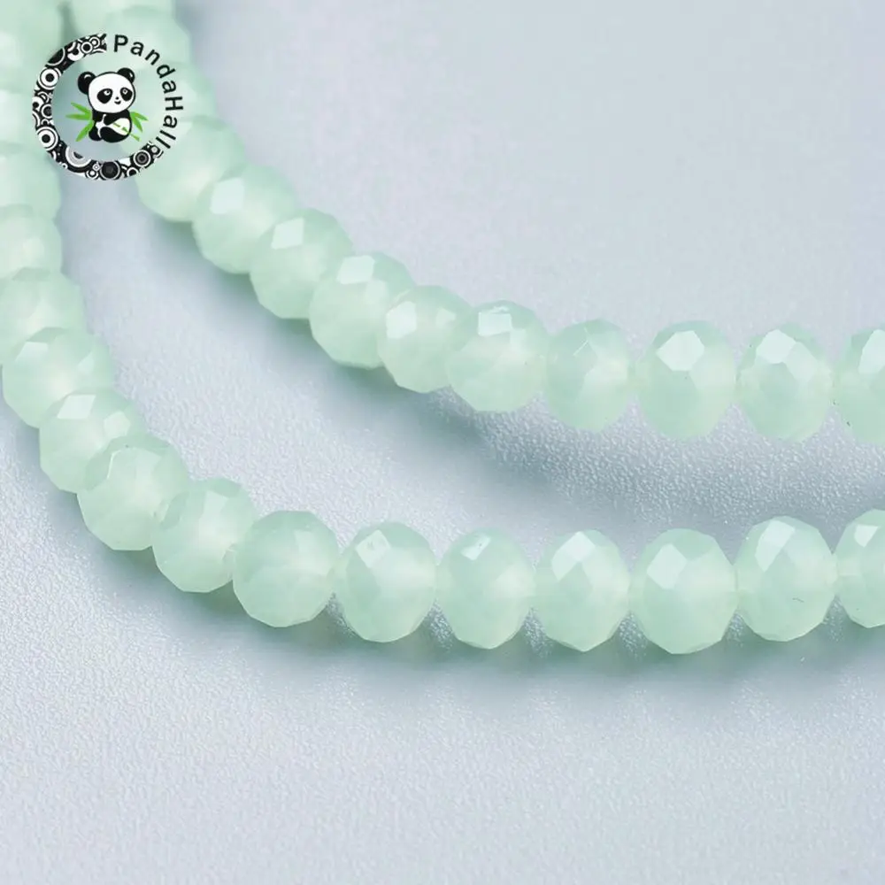 20Strands Faceted Abacus Glass Beads Strands PaleGreen, 4x3mm, Hole: 1mm; about 150pcs/strand, 18.9"
20Strands Faceted Abacus Glass Beads Strands PaleGreen, 4x3mm, Hole: 1mm; about 150pcs/strand, 18.9"