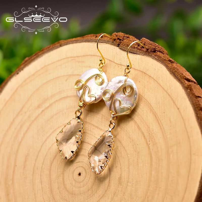 GLSEEVO Natural Freshwater Baroque Pearl Pendant For Women Girls Wedding Handmade Korean Earrings Fine Jewelry 2021 GE0809
GLSEEVO Natural Freshwater Baroque Pearl Pendant For Women Girls Wedding Handmade Korean Earrings Fine Jewelry 2021 GE0809