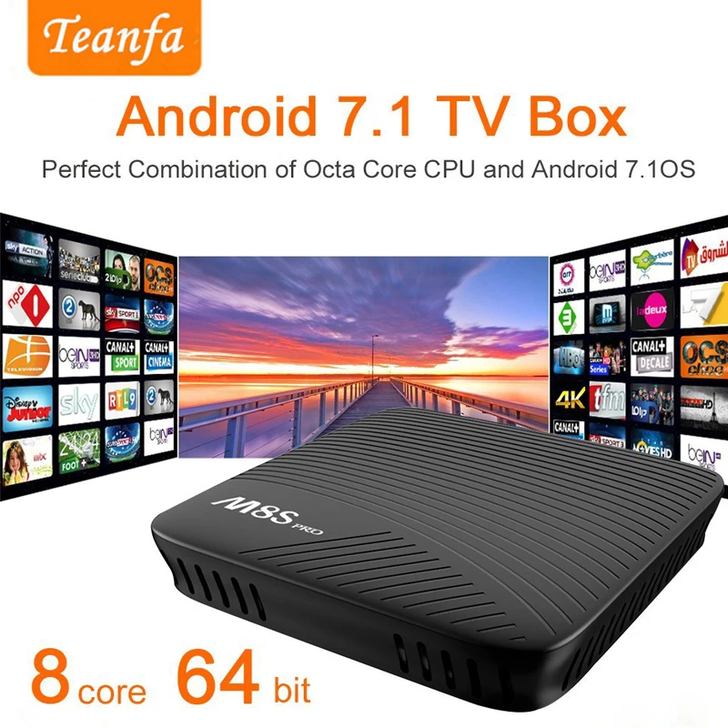 M8S PRO L 4 К ТВ Android 7 1 Smart коробка 3 ГБ 32 Amlogic S912 Cortex A53 Процессор Bluetooth Box потокового KD ip